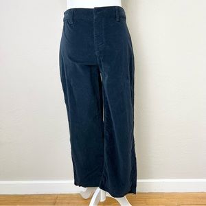 Frank & Eileen Kinsale Navy Blue Corduroy Cut Off Trouser Pants Women's Size 4
